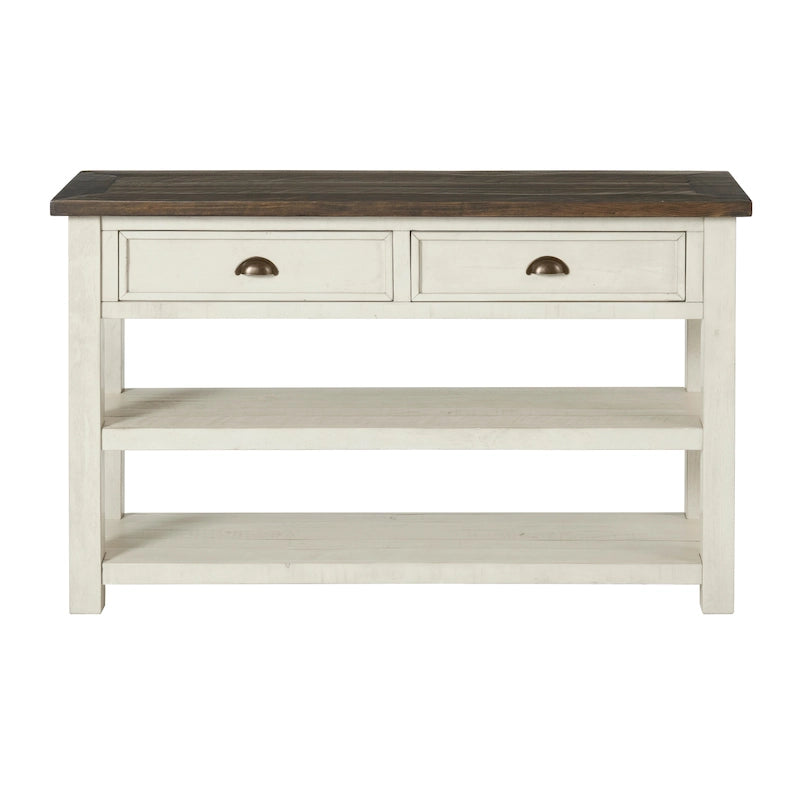 Blanc / Gris / Naturel / Crème et marron / Noir et marron – Table console style ferme côtière, 1 à 2 places