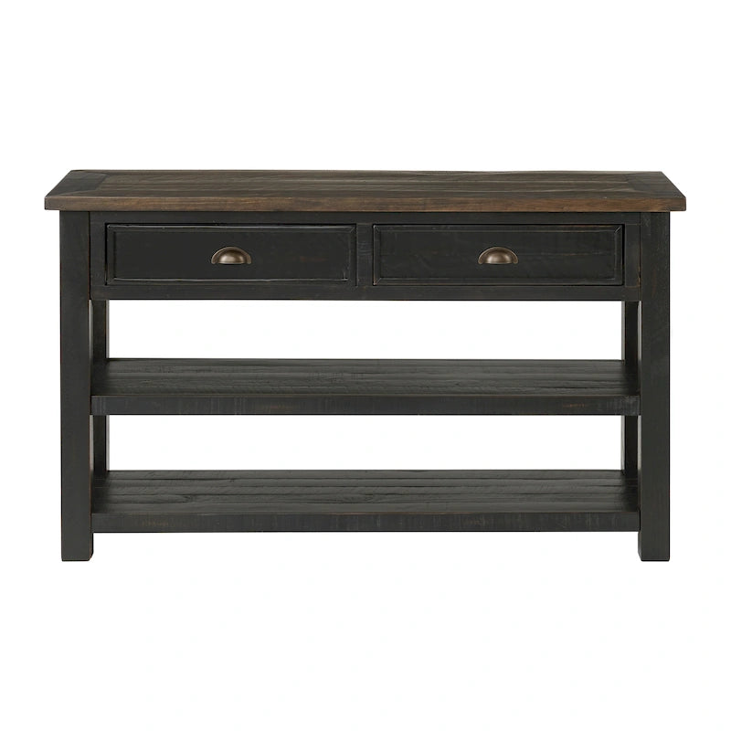 Blanc / Gris / Naturel / Crème et marron / Noir et marron – Table console style ferme côtière, 1 à 2 places