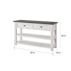 Blanc / Gris / Naturel / Crème et marron / Noir et marron – Table console style ferme côtière, 1 à 2 places