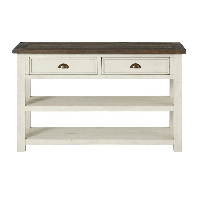 Blanc / Gris / Naturel / Crème et marron / Noir et marron – Table console style ferme côtière, 1 à 2 places