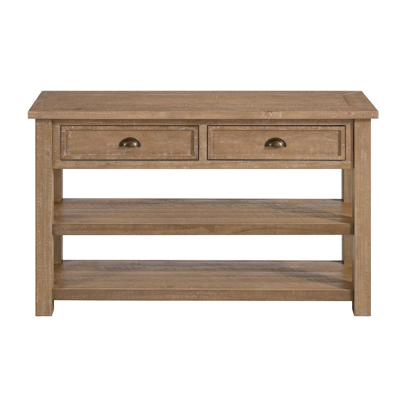 Blanc / Gris / Naturel / Crème et marron / Noir et marron – Table console style ferme côtière, 1 à 2 places