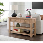 Blanc / Gris / Naturel / Crème et marron / Noir et marron – Table console style ferme côtière, 1 à 2 places