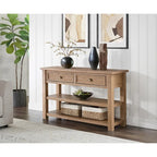 Blanc / Gris / Naturel / Crème et marron / Noir et marron – Table console style ferme côtière, 1 à 2 places