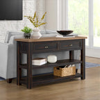 Blanc / Gris / Naturel / Crème et marron / Noir et marron – Table console style ferme côtière, 1 à 2 places