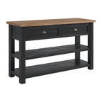Blanc / Gris / Naturel / Crème et marron / Noir et marron – Table console style ferme côtière, 1 à 2 places