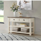 Blanc / Gris / Naturel / Crème et marron / Noir et marron – Table console style ferme côtière, 1 à 2 places