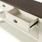 Blanc / Gris / Naturel / Crème et marron / Noir et marron – Table console style ferme côtière, 1 à 2 places