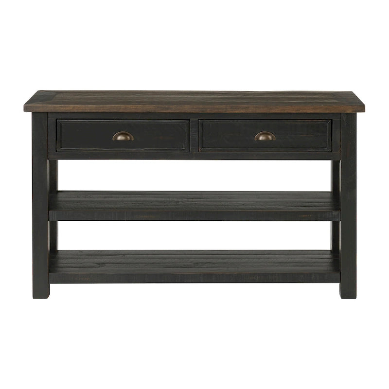 Blanc / Gris / Naturel / Crème et marron / Noir et marron – Table console style ferme côtière, 1 à 2 places