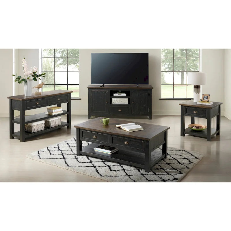 Blanc / Gris / Naturel / Crème et marron / Noir et marron – Table console style ferme côtière, 1 à 2 places