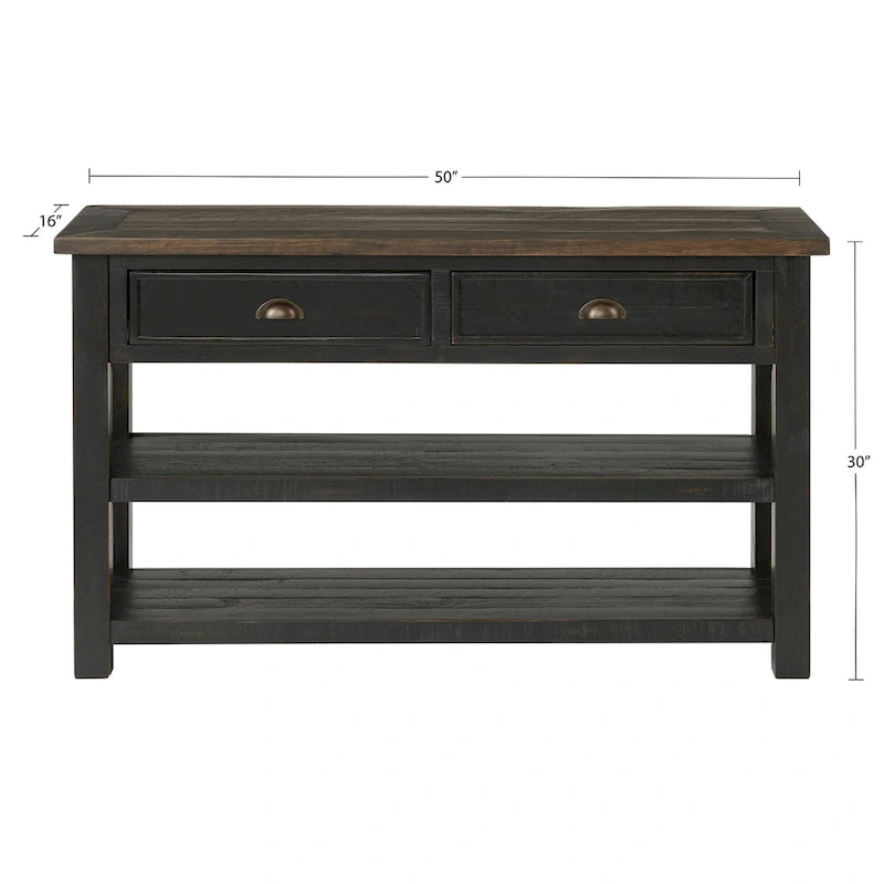 Blanc / Gris / Naturel / Crème et marron / Noir et marron – Table console style ferme côtière, 1 à 2 places