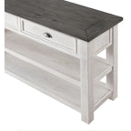 Blanc / Gris / Naturel / Crème et marron / Noir et marron – Table console style ferme côtière, 1 à 2 places