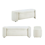 Banc de rangement contemporain en bouclette DH BASIC Pressice pour chambre à coucher ou entrée par Denhour