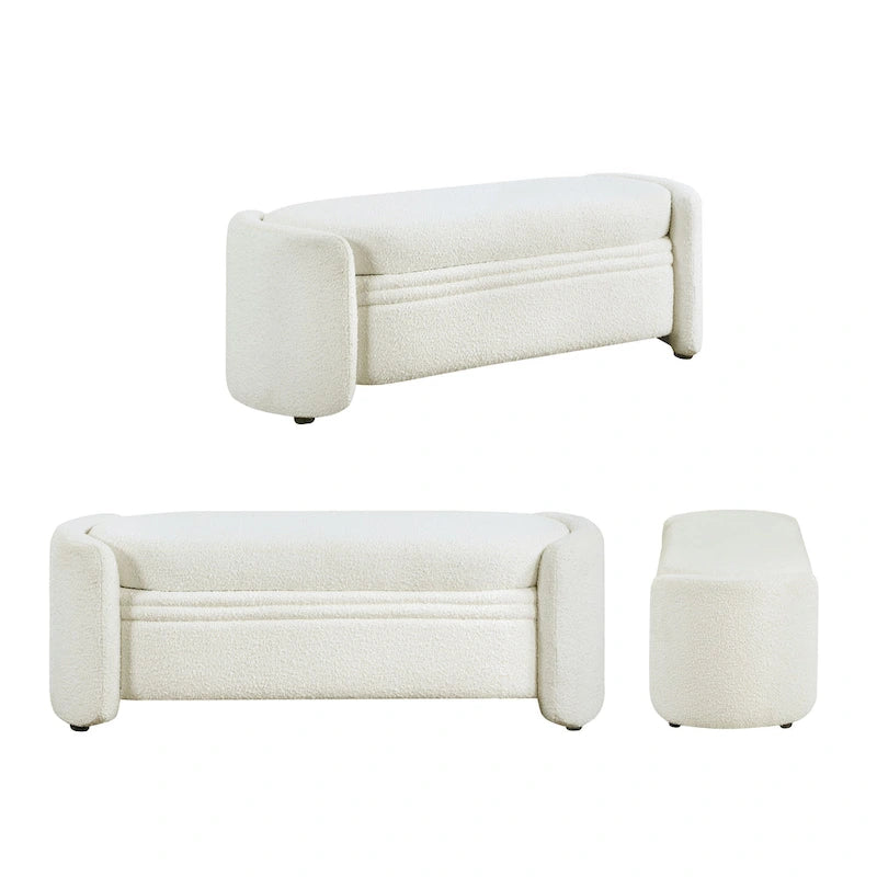 Banc de rangement contemporain en bouclette DH BASIC Pressice pour chambre à coucher ou entrée par Denhour