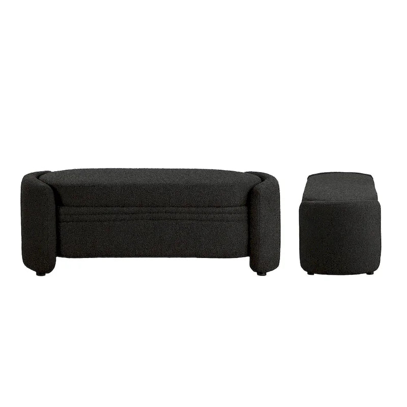 Banc de rangement contemporain en bouclette DH BASIC Pressice pour chambre à coucher ou entrée par Denhour