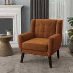 Fauteuil d'appoint capitonné en velours