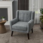 Fauteuil d'appoint capitonné en velours