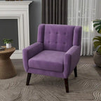 Fauteuil d'appoint capitonné en velours