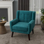 Fauteuil d'appoint capitonné en velours