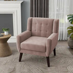Fauteuil d'appoint capitonné en velours