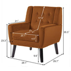Fauteuil d'appoint capitonné en velours