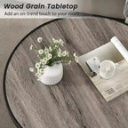 Table basse ronde industrielle en métal Myhozm avec étagère pour le salon, le bureau à domicile et la chambre à coucher