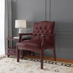 Fauteuil visiteur en vinyle capitonné Boss avec clous décoratifs en laiton antique