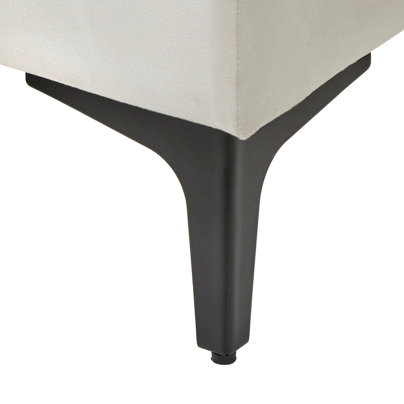 Lit Plateforme Moderne Queen Lifestorey Stark en Velours Rembourré