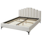 Lit Plateforme Moderne Queen Lifestorey Stark en Velours Rembourré