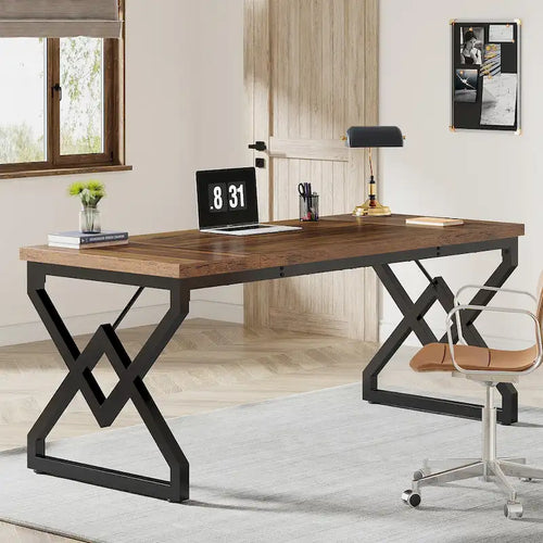 63-in Large Executive Desk, Home Office Computer Desk