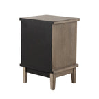 COZAYH Table de chevet rustique rétro en sapin massif, table d'appoint avec façade sculptée à la main et étagère ouverte pour style bohème, ferme