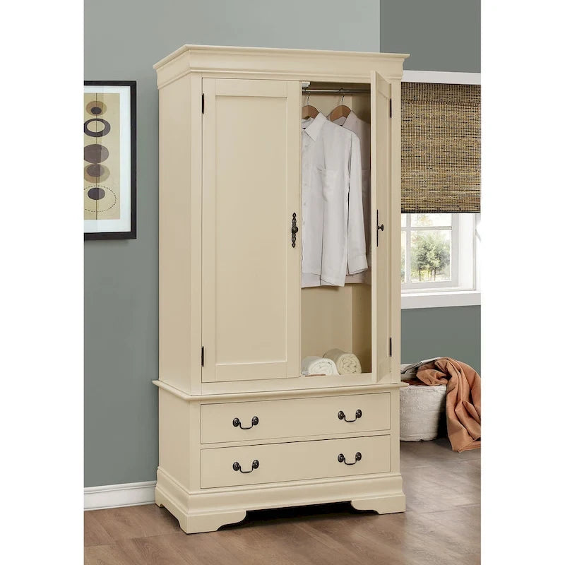 Armoire en bois avec 3 tiroirs et tringle à vêtements, 7 couleurs, 1 personne