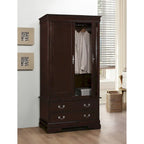 Armoire en bois avec 3 tiroirs et tringle à vêtements, 7 couleurs, 1 personne