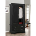 Armoire en bois avec 3 tiroirs et tringle à vêtements, 7 couleurs, 1 personne