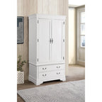 Armoire en bois avec 3 tiroirs et tringle à vêtements, 7 couleurs, 1 personne