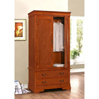 Armoire en bois avec 3 tiroirs et tringle à vêtements, 7 couleurs, 1 personne