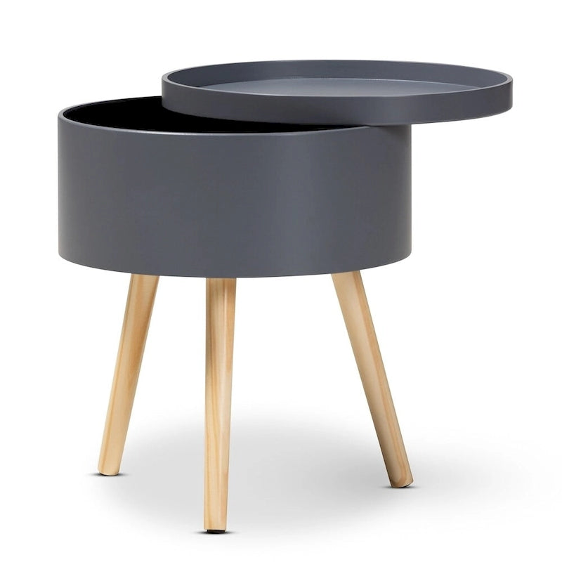 Table d'appoint Baxton Studio Jessen en bois de style moderne du milieu du siècle avec plateau amovible