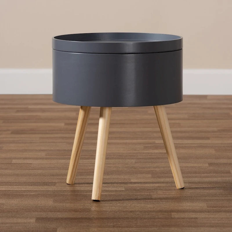 Table d'appoint Baxton Studio Jessen en bois de style moderne du milieu du siècle avec plateau amovible