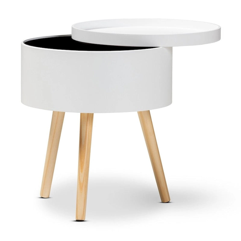 Table d'appoint Baxton Studio Jessen en bois de style moderne du milieu du siècle avec plateau amovible