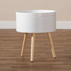 Table d'appoint Baxton Studio Jessen en bois de style moderne du milieu du siècle avec plateau amovible