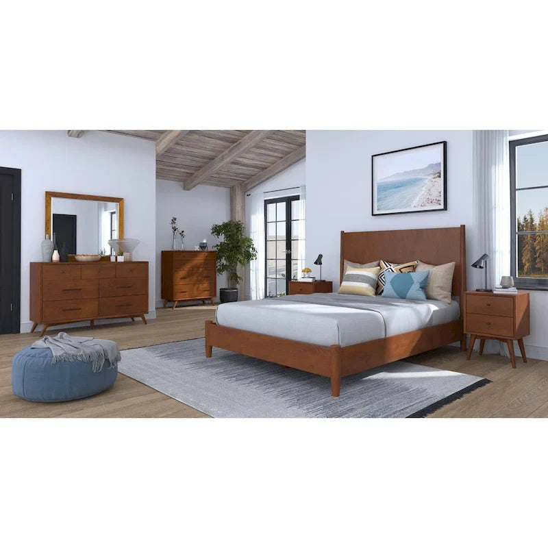 Lit Capitonnée Moderne de Milieu de Siècle Carson Carrington Grenivik