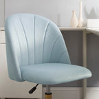 Chaise de bureau pivotante incurvée en velours Aubrie