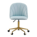 Chaise de bureau pivotante incurvée en velours Aubrie