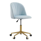 Chaise de bureau pivotante incurvée en velours Aubrie