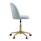 Chaise de bureau pivotante incurvée en velours Aubrie