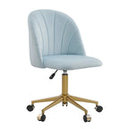 Chaise de bureau pivotante incurvée en velours Aubrie