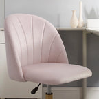 Chaise de bureau pivotante incurvée en velours Aubrie