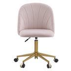 Chaise de bureau pivotante incurvée en velours Aubrie