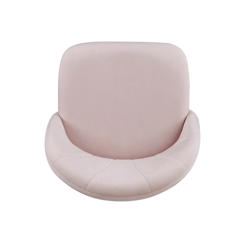 Chaise de bureau pivotante incurvée en velours Aubrie