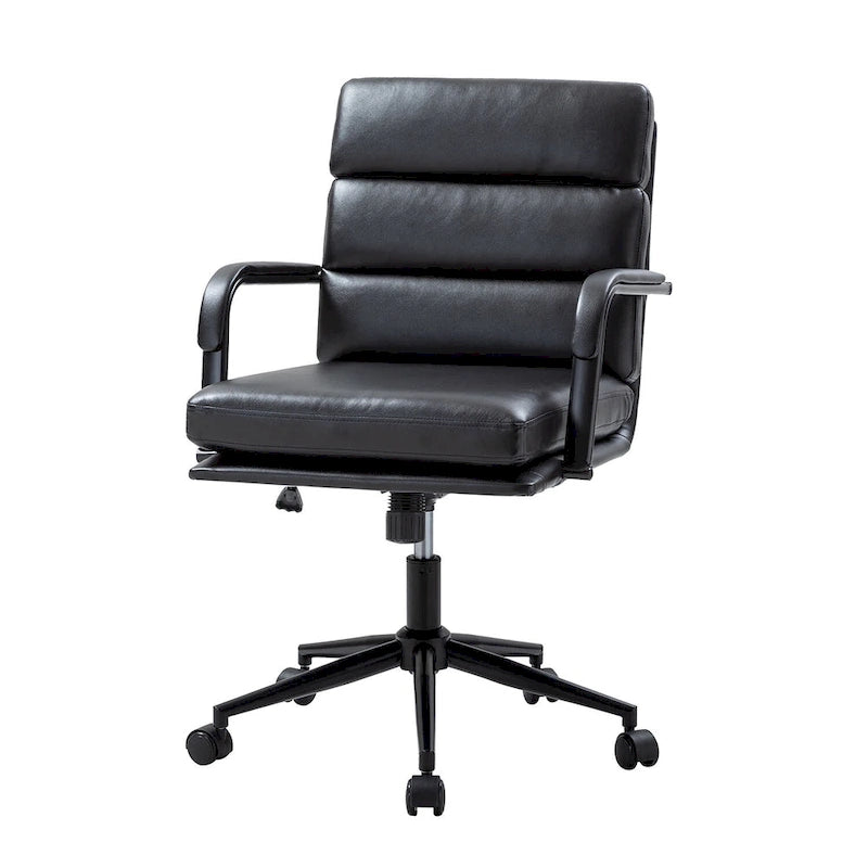 Fauteuil pivotant en similicuir | Camel / Noir / Sauge / Blanc / Marron / Marine | Simple