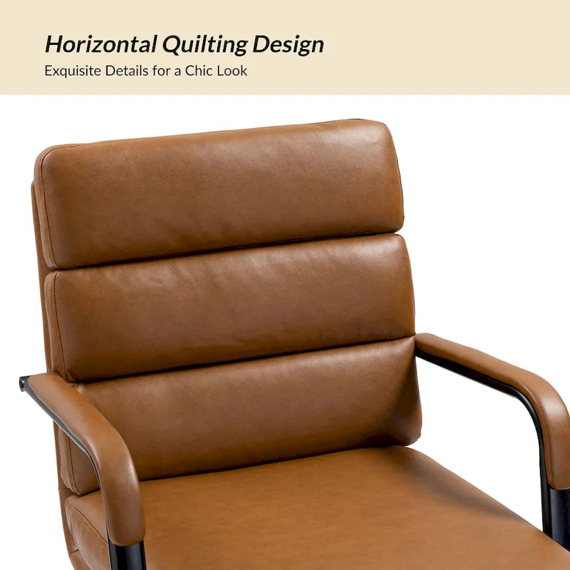 Fauteuil pivotant en similicuir | Camel / Noir / Sauge / Blanc / Marron / Marine | Simple